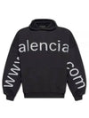 Logo Print Cotton Hoodie Black - BALENCIAGA - BALAAN 2