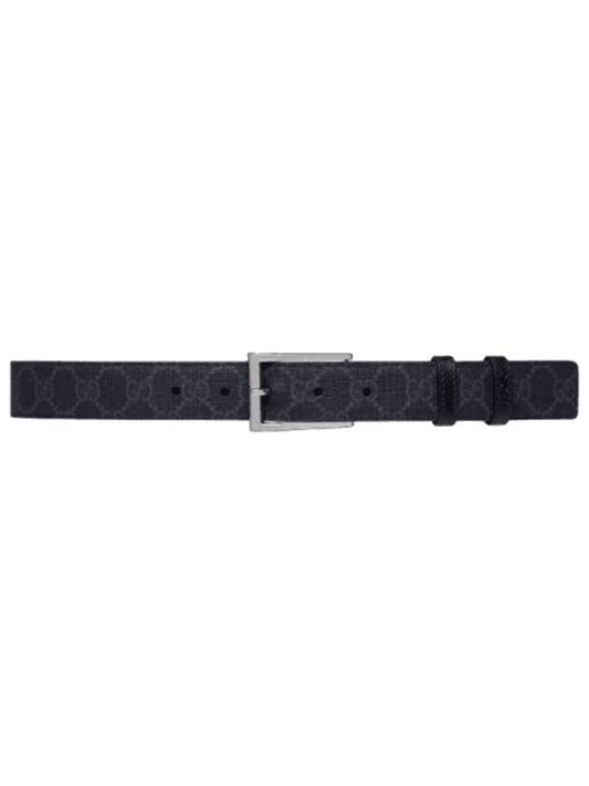 Rectangular Buckle Reversible Leather Belt Black - GUCCI - BALAAN 1