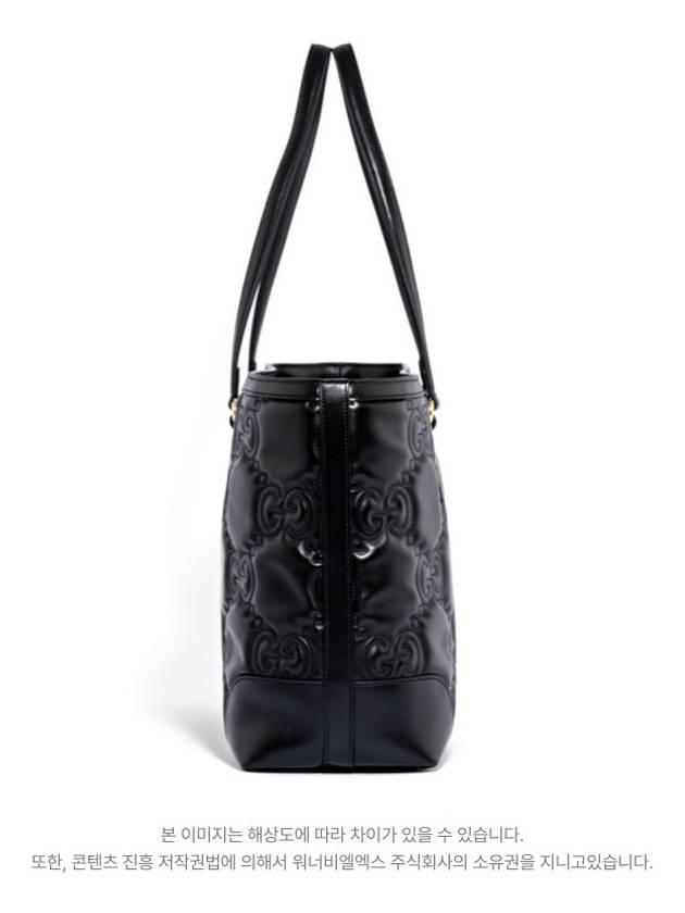 GG Matelasse Leather Medium Tote Bag Black - GUCCI - BALAAN 4