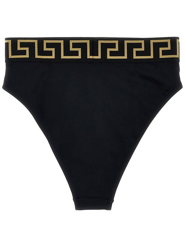 Greca Border High Waist Bikini Bottom Black - VERSACE - BALAAN 3