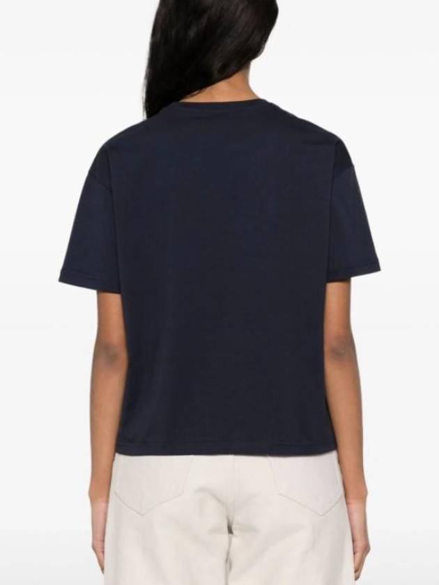 Logo Print Crew Neck Short Sleeve T-Shirt Navy - A.P.C. - BALAAN 6