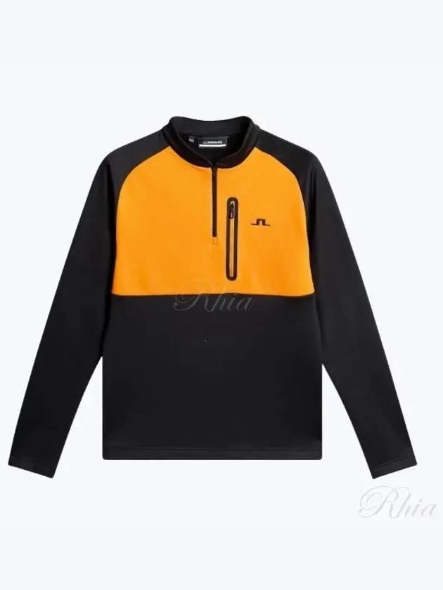 Adam Quarter Zip Mid Layer Long Sleeve T-Shirt Black - J.LINDEBERG - BALAAN 2