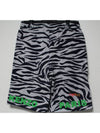 Zebra Green Logo Patch Shorts Grey - KENZO - BALAAN.