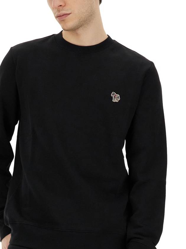 Zebra Patch Organic Cotton Sweatshirt Black - PAUL SMITH - BALAAN 10