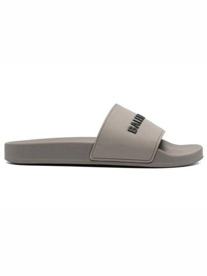 Logo Embossed Rubber Slippers Grey - BALENCIAGA - BALAAN 2