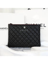 Medium Classic Clutch Bag Caviar Leather & Silver Black - CHANEL - BALAAN 11