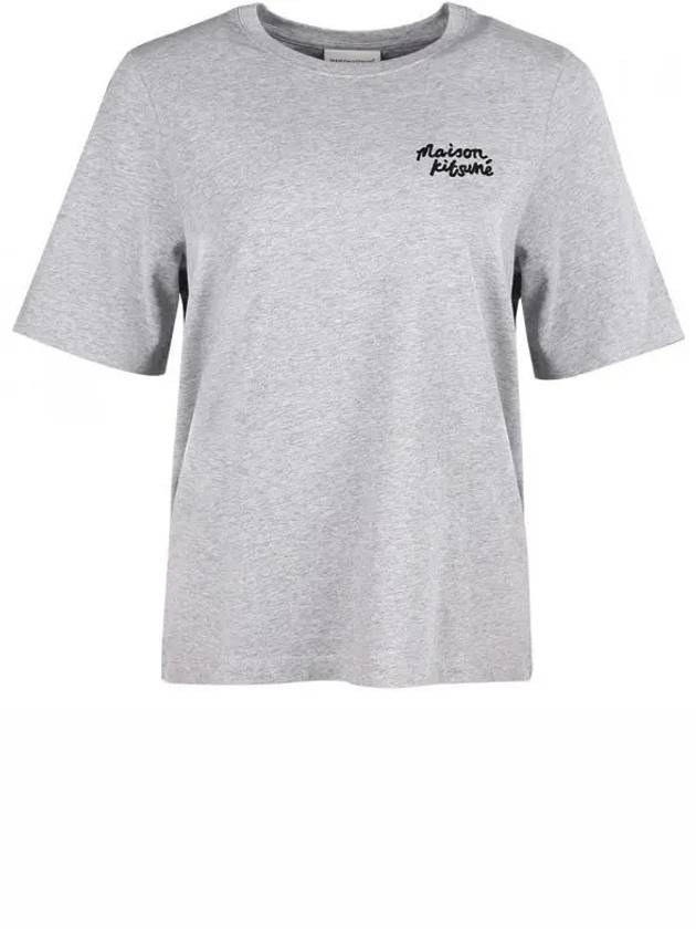 Handwriting Logo Cotton Short Sleeve T-Shirt Grey - MAISON KITSUNE - BALAAN 2