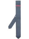 Striped Double Face Silk Jacquard Necktie Dark Blue - THOM BROWNE - BALAAN 2