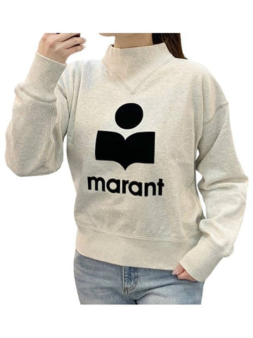 MOBY Logo High Neck Sweatshirt Ecru SW0003FA A1M07E 23EC - ISABEL MARANT ETOILE - BALAAN 1