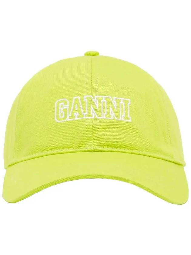 Embroidered Logo Ball Cap Lime Popsicle - GANNI - BALAAN 4