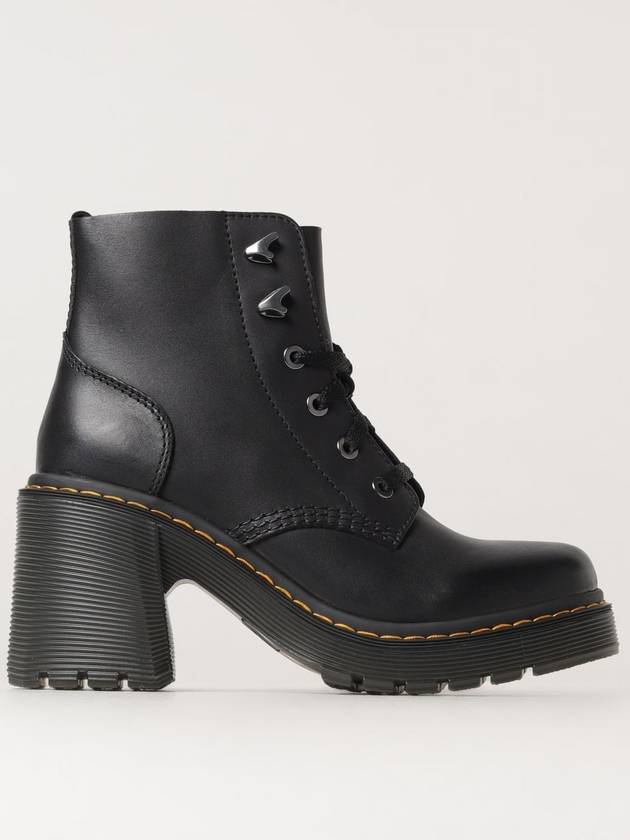 Jessie Lace-up Leather Heel Walker Boots Black - DR. MARTENS - BALAAN 2