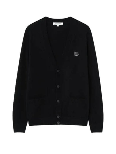 Bold Fox Head Patch Regular Lambswool Cardigan Black - MAISON KITSUNE - BALAAN 2