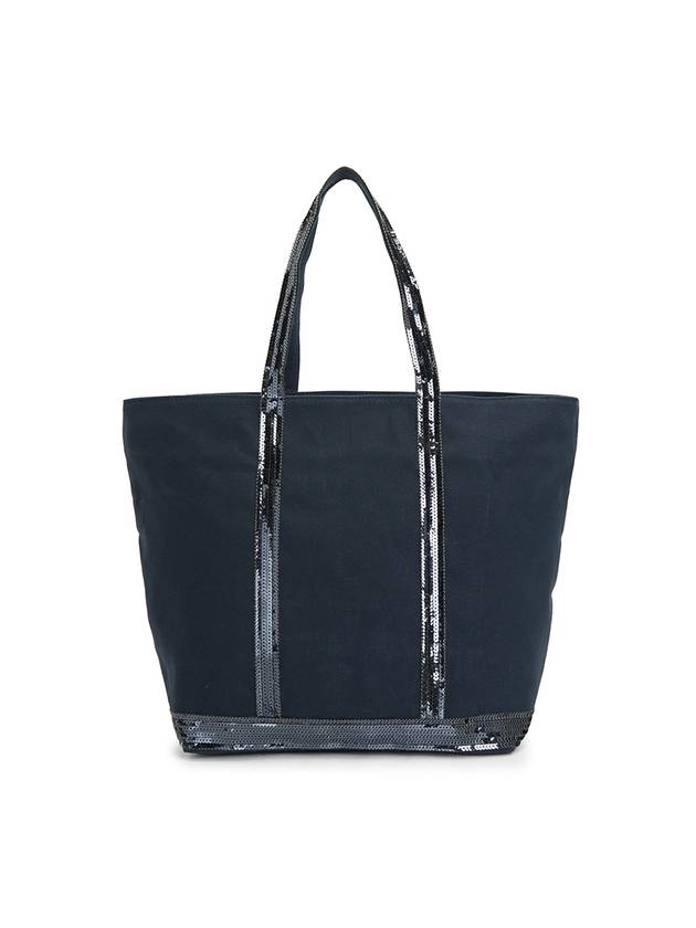 Women's Cabas Zipper Tote Bag Navy - VANESSA BRUNO - BALAAN 1