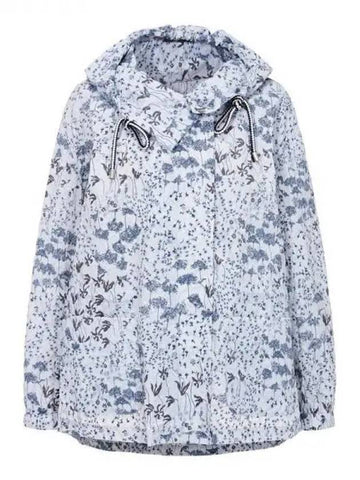 Women s Floral Nylon Hooded Jacket Light Blue 271408 - GIORGIO ARMANI - BALAAN 1