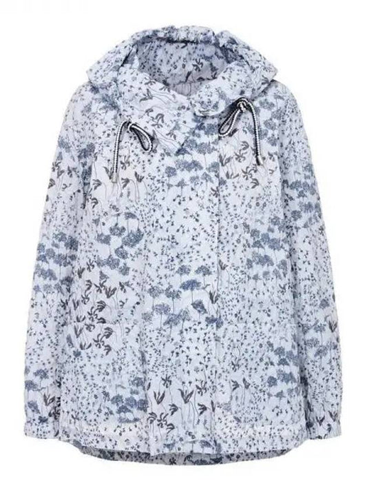 Women s Floral Nylon Hooded Jacket Light Blue 271408 - GIORGIO ARMANI - BALAAN 1