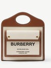 Mini Two-Tone Canvas And Leather Pocket Bag Natural Malt Brown - BURBERRY - BALAAN 2