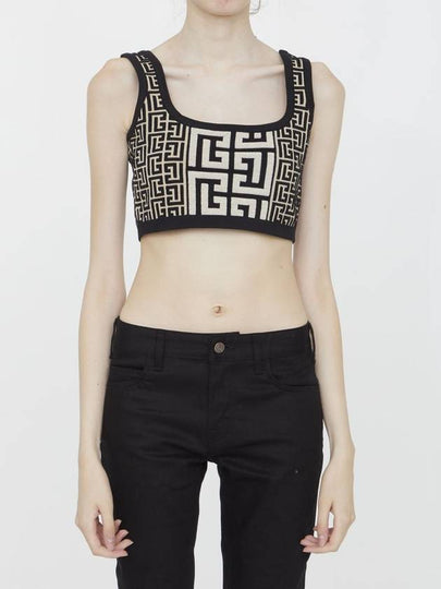 23 fw Monogram Crop Top BF1AA035KE67GFE B0710443381 - BALMAIN - BALAAN 2