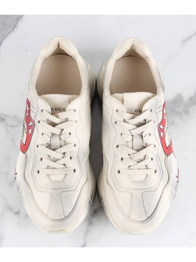 Women s Lip Logo Dirty Rhyton Sneakers 36 230 - GUCCI - BALAAN 9