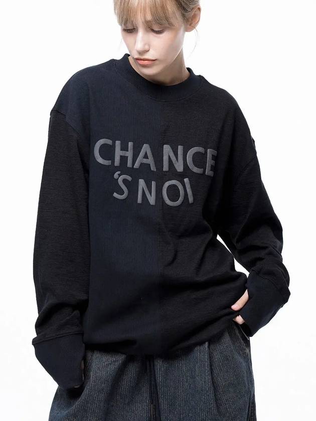 Men s M243MT02BK Snowy Reverse Rib Crew Neck Sweatshirt Black Navy - CHANCE'S NOI - BALAAN 3