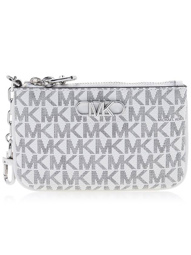 Monogram Logo Plaque Card Wallet White - MICHAEL KORS - BALAAN 2