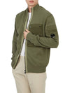 Cotton Mix Zip-Up Knit Cardigan Green - CP COMPANY - BALAAN 7