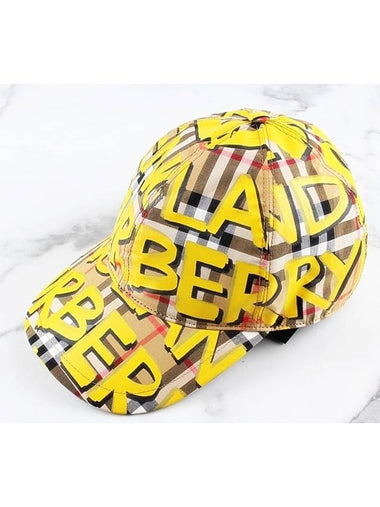 Yellow Graffiti Ball Cap - BURBERRY - BALAAN 1