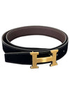 H Buckle Reversible 32mm Leather Belt Noir Brown - HERMES - BALAAN 2