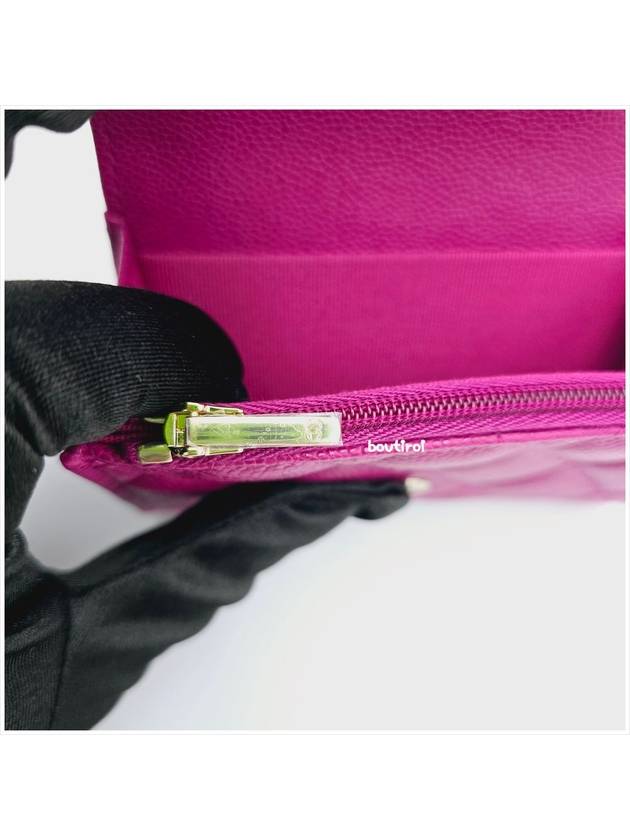 Classic caviar zipper card wallet snap card wallet purple dark pink AP4096 - CHANEL - BALAAN 5