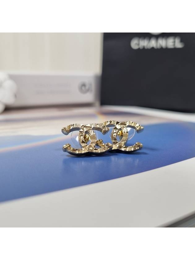 CC Logo Stud Earrings Gold - CHANEL - BALAAN 3