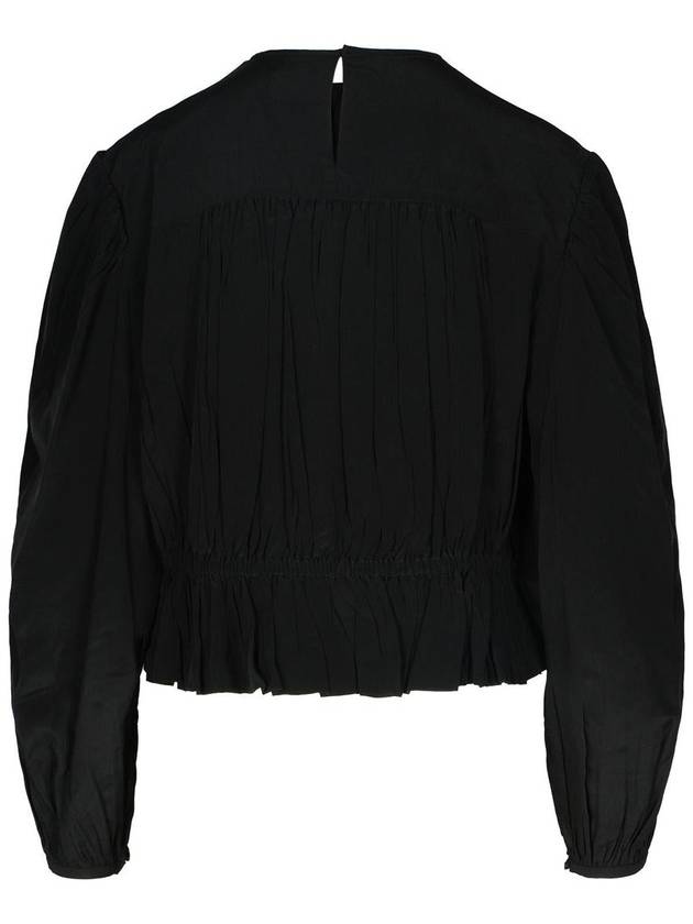 Isabel Marant 'Gelina' Black Silk Blend Blouse - ISABEL MARANT - BALAAN 3