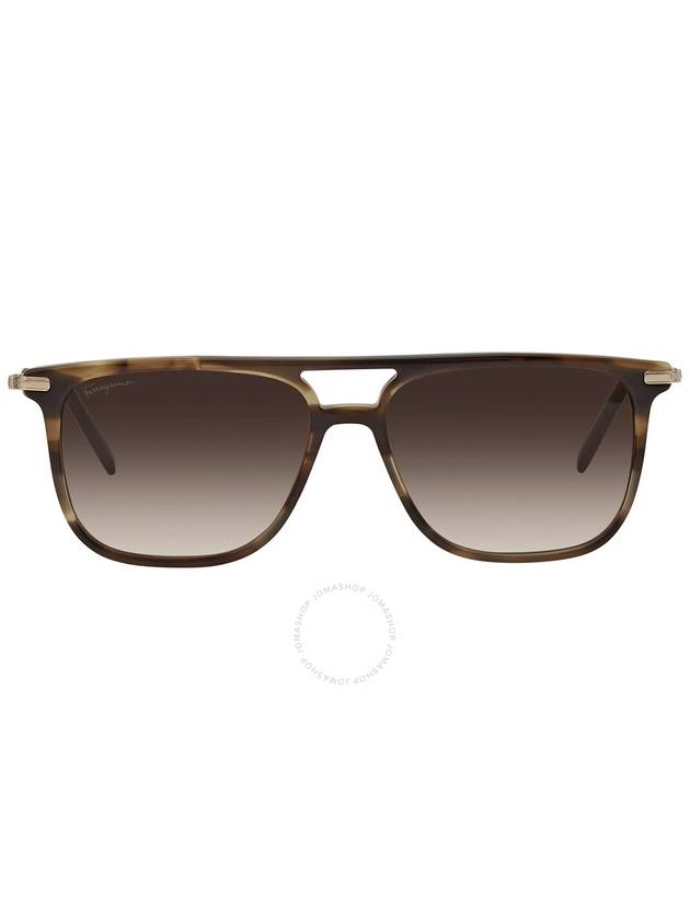 Salvatore Ferragamo Grey Gradient Rectangular Men's Sunglasses SF966S 319 57 - SALVATORE FERRAGAMO - BALAAN 2