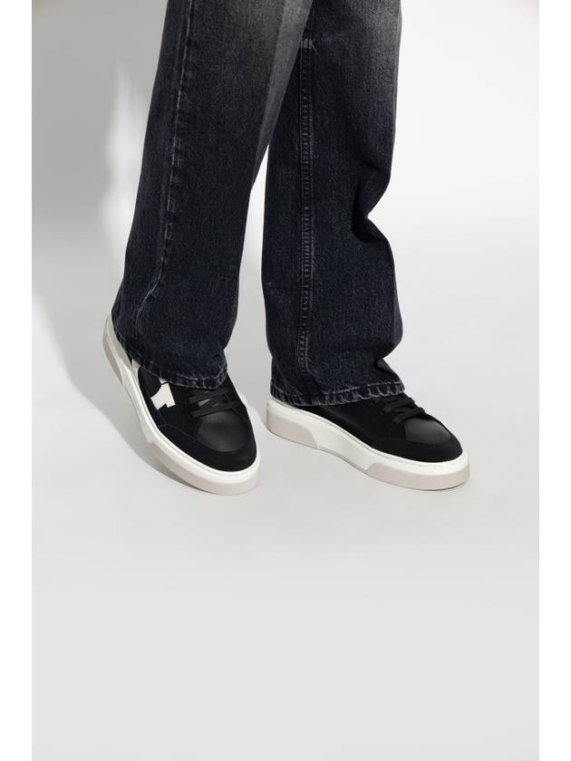 Gancini Outline Low-Top Sneakers Black - SALVATORE FERRAGAMO - BALAAN 3