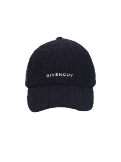 Embroidered Logo Tweed Ball Cap Dark Blue - GIVENCHY - BALAAN 2