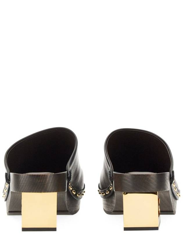 Baguette Show Leather Clog Mule Black - FENDI - BALAAN 4