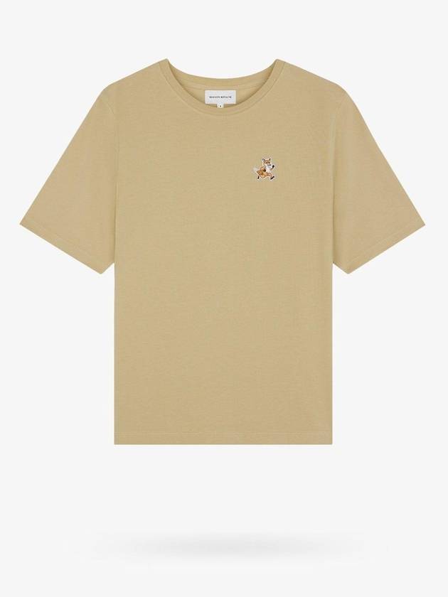 Speedy Fox Patch Comfort Short Sleeve T-Shirt Beige - MAISON KITSUNE - BALAAN 1