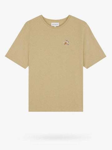 Speedy Fox Patch Comfort Short Sleeve T-Shirt Beige - MAISON KITSUNE - BALAAN 1