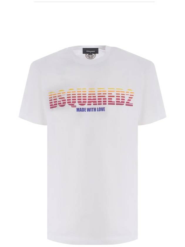 Made With Love Cotton Short Sleeve T-Shirt White - DSQUARED2 - BALAAN 2