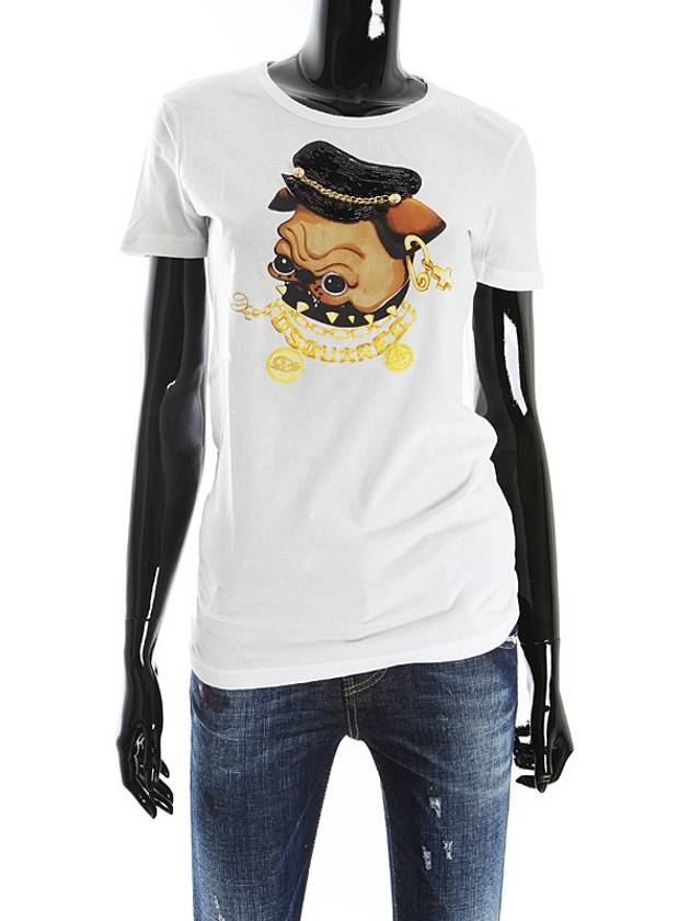 Women's Bulldog Short Sleeve TShirt S72GC0734 S21441 010 - DSQUARED2 - BALAAN 2