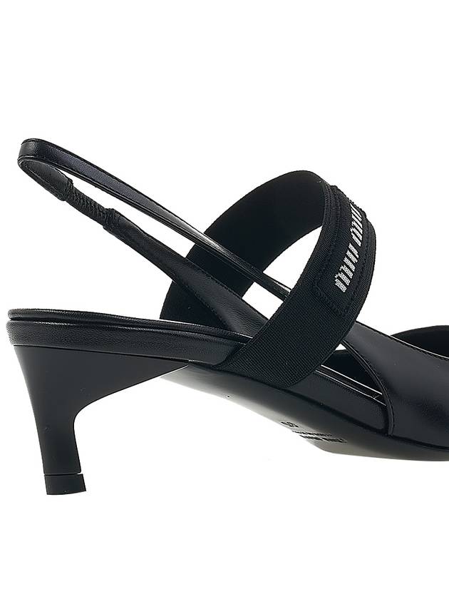 Leather Pumps Slingback Heel Black - MIU MIU - 11