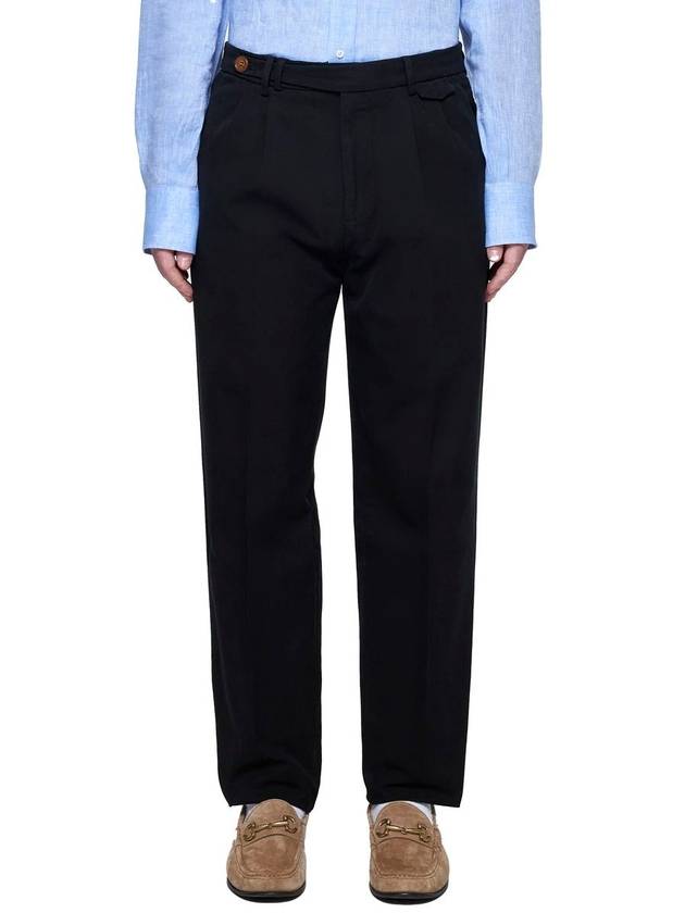 Pleated Detail Chino Straight Pants Black - BRUNELLO CUCINELLI - BALAAN 8