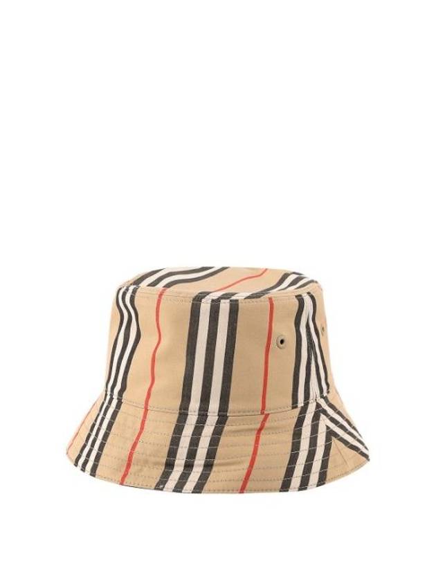 Striped Cotton Reversible Icon Bucket Hat Beige - BURBERRY - BALAAN 3