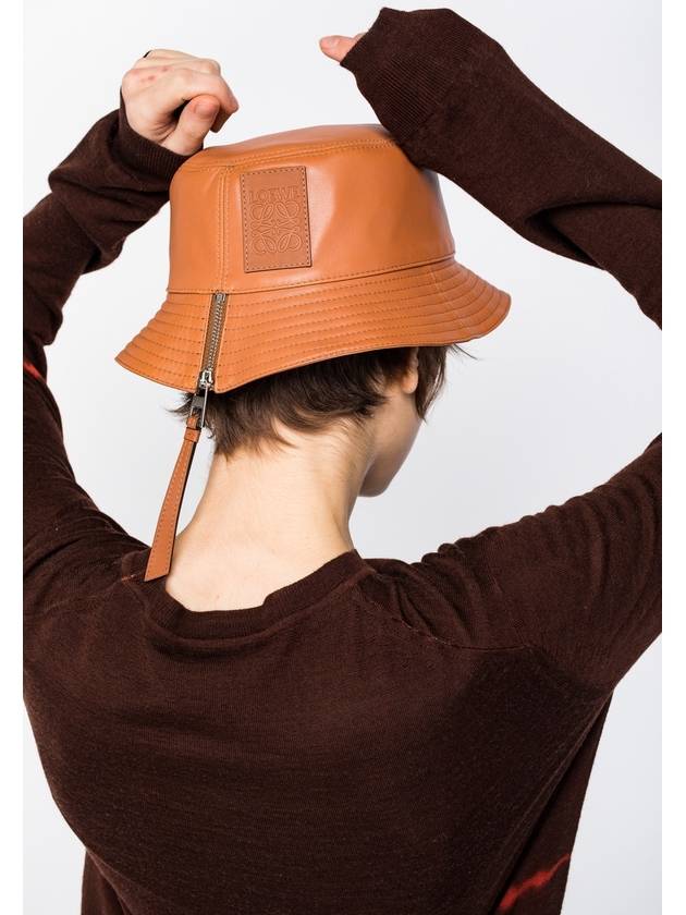 Fisherman Zipper Anagram Logo Sheepskin Bucket Hat Brown Unisex L - LOEWE - BALAAN 3