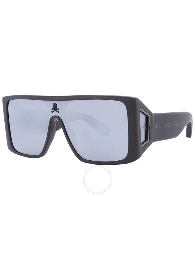 Philipp Plein Silver Mirror Shield Men's Sunglasses SPP014M 703X 99 - PHILIPP PLEIN - BALAAN 3