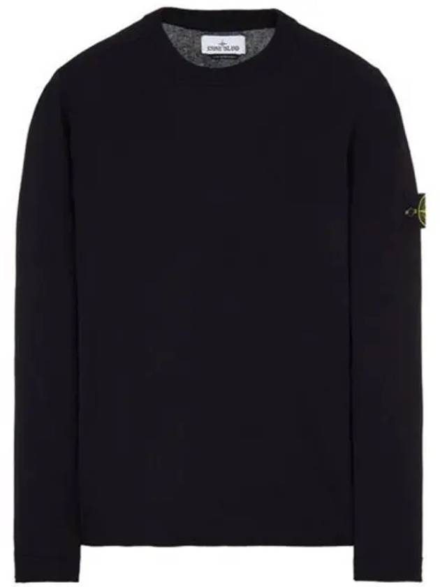 Wappen Patch Crew Neck Knit Top Navy - STONE ISLAND - BALAAN 2