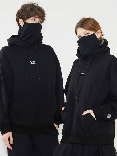 Yes Mask Hoodie Oversize Fit Black - AOX - BALAAN 1