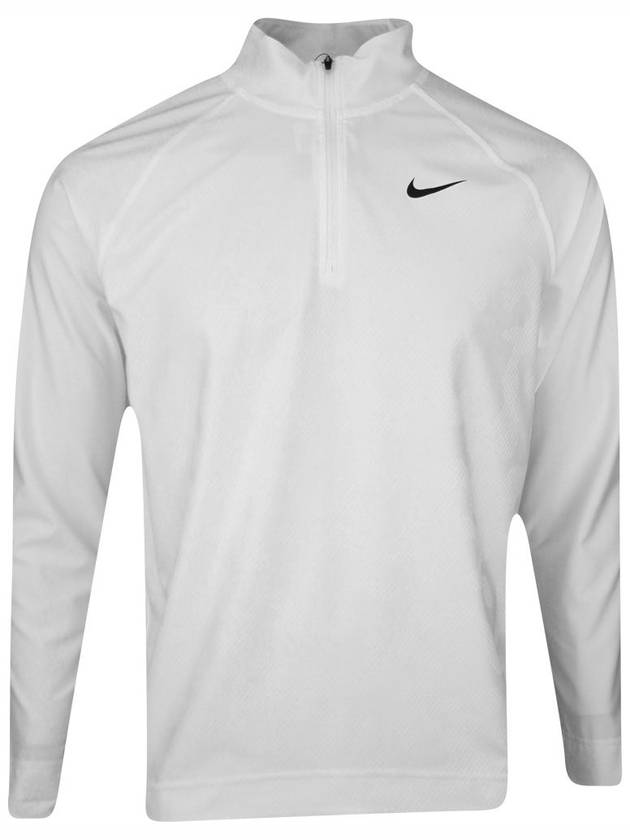 Golf Dri-Fit ADV Tour Half Zip Long Sleeve T-Shirt White - NIKE - BALAAN 5