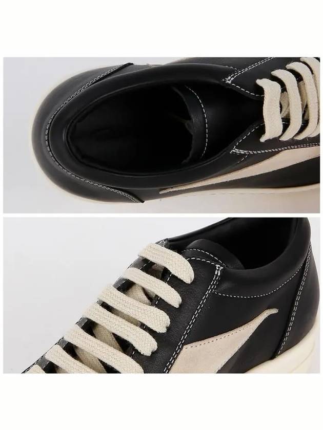 Hollywood Vintage Low Top Sneakers Milk Black - RICK OWENS - BALAAN 5