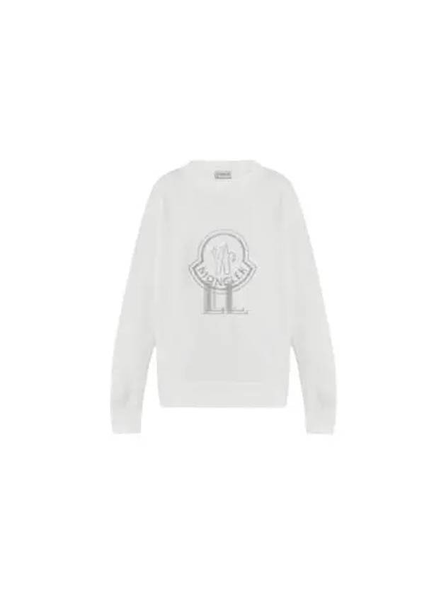 Crystal Logo Sweatshirt Off White - MONCLER - BALAAN 2