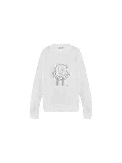 Crystal Logo Sweatshirt Off White - MONCLER - BALAAN 2