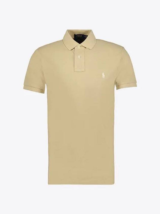 Pony logo embroidery slim fit polo t shirt beige men 710536856 354 - POLO RALPH LAUREN - BALAAN 2